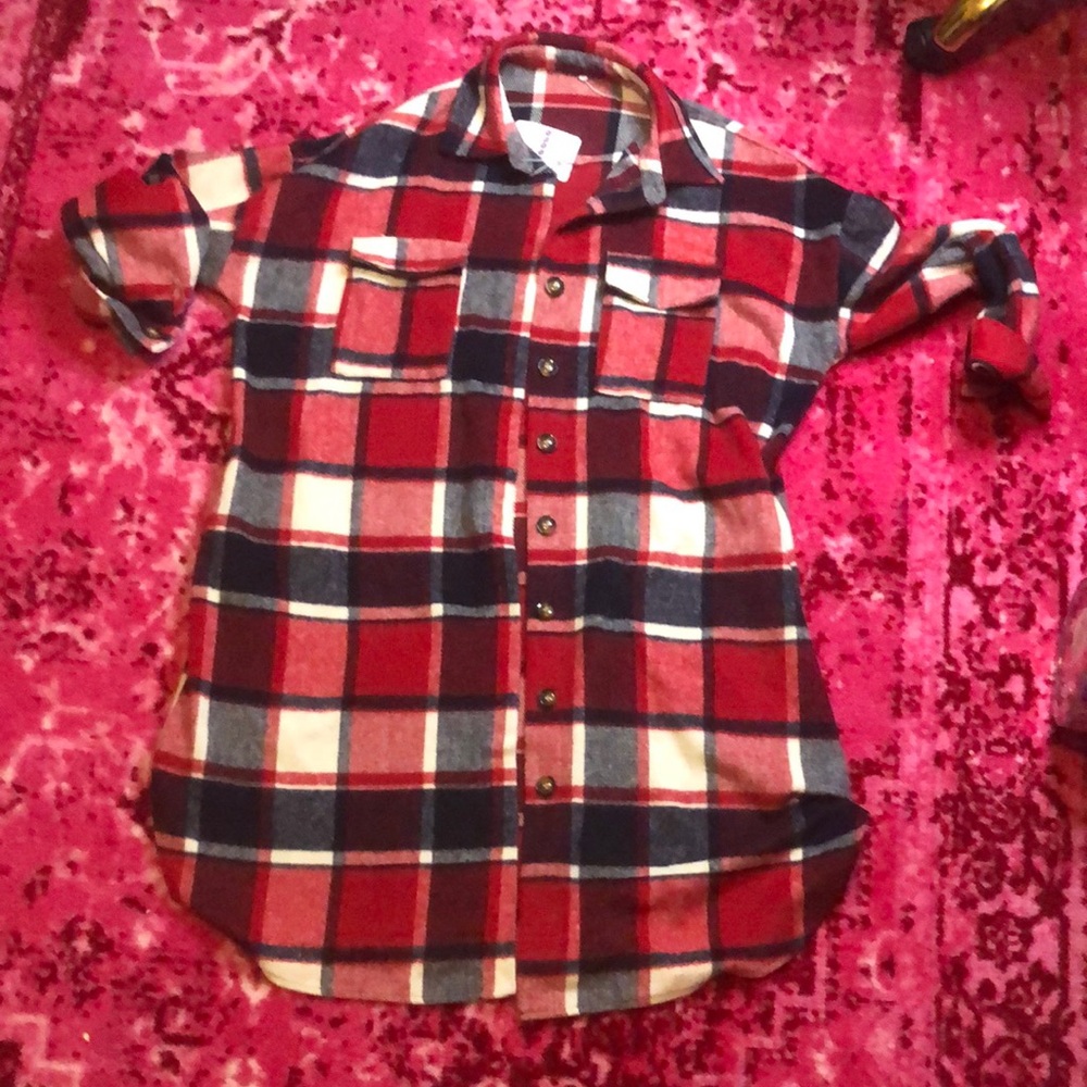 Womens Red Plaid Shacket NEW!